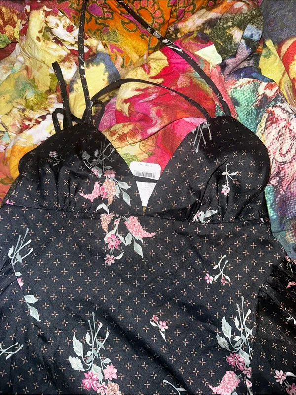 NWT FREE PEOPLE Floral Mini Slip With Lace Trim $98 MSRP - Image 4