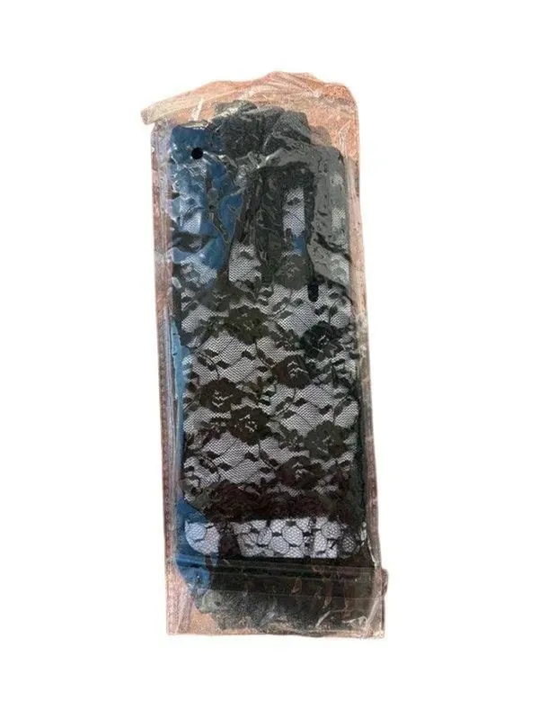 Black Floral Lace Sheer Dress Gloves | Gothic Victorian Style | Women’s Formal C - Image 3