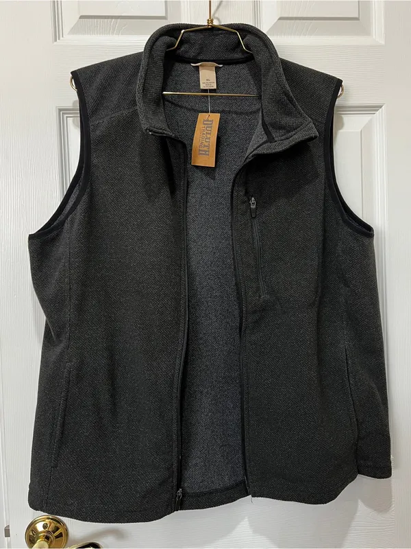 Duluth Trading Co Sweater Vest Fleece‎ Heathered Black Relaxed Fit Size XL - Image 2
