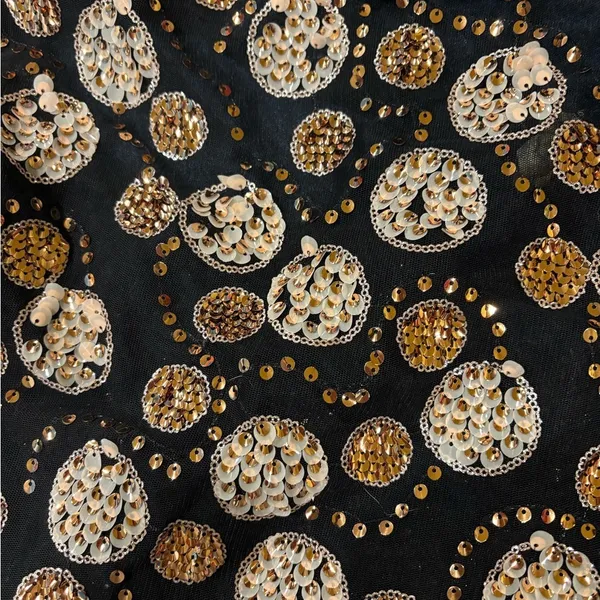Anthropologie Let Me Be Embellished Tank top sequence M black gold new NWT - Image 7