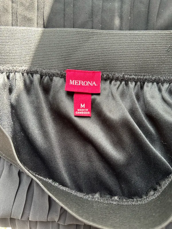 Merona Black Pleated Midi A-Line Skirt - Image 6