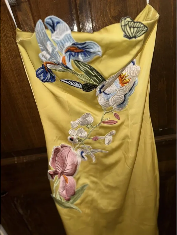Women's Yellow and Multi Dress - Image 2
