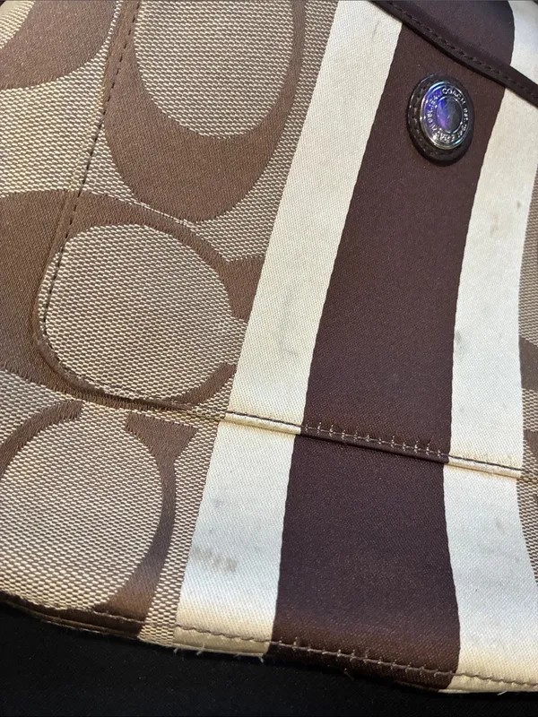 Coach Hampton Signature Weekender Striped Jacquard Canvas Shoulder Crossbody - Image 7