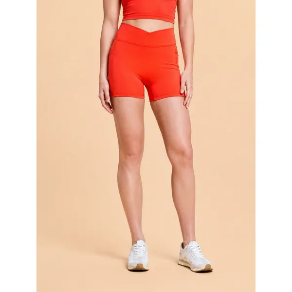 Blogilates spicy orange High-Waist Biker Shorts w/ Pockets Women’s S - Image 3