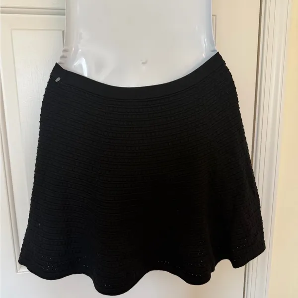 Theory Rortie Prosecco Textured Knit Flared Skirt Black Size S/P - Image 3