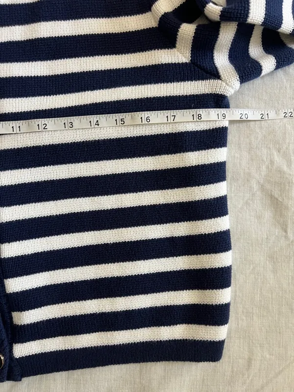 J. Crew‎ Striped Lady Jacket Sweater Cotton Sz Medium Nautical EUC - Image 6