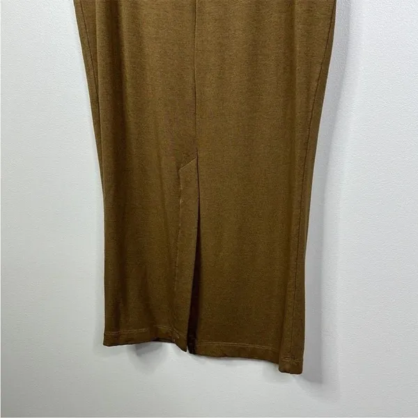 Bryn Walker Tan Long Pencil Skirt French Terry M Nickolas Brown - Image 4