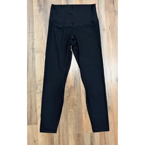 Lululemon Wunder Under Leggings Women 6 Black Ribbed High Rise 25" Inseam - Image 2