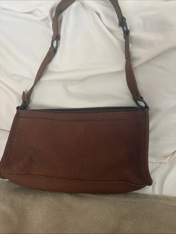 Real leather STS Ranchwear Brown Leather Shoulder Bag with Leopard Panel - Image 3