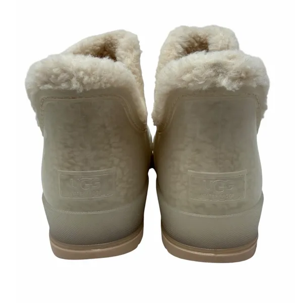 Ugg Raincloud Clear Waterproof Rubber Wool Lined Rain Boots Natural Size 7 NWOT - Image 7