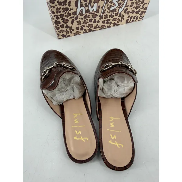 French Sole Cape Mules Size 9 Brandy Croco Leather Bit Preppy nwt Old Money - Image 5