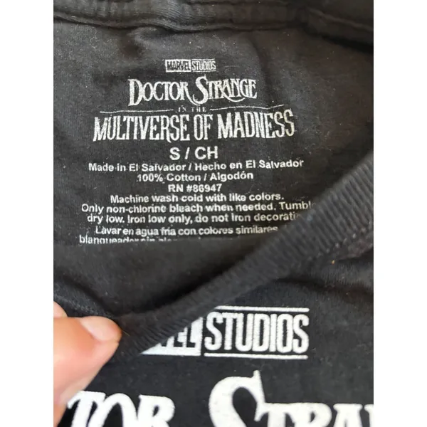Marvel Doctor Strange Multiverse of Madness‎ S Black Cropped Graphic Tee Shirt - Image 3
