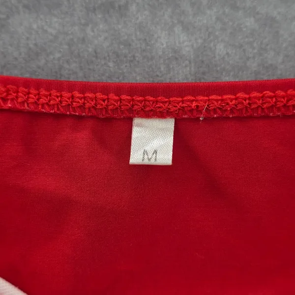 Red‎ Crisscross Strings Bikini Bottoms Swimsuit High Rise Swimwear Medium - Image 5