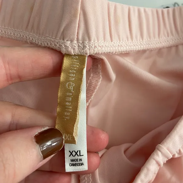 Gilligan & O’Malley women’s light pink satin drawstring soft pajama‎ shorts XXL - Image 9