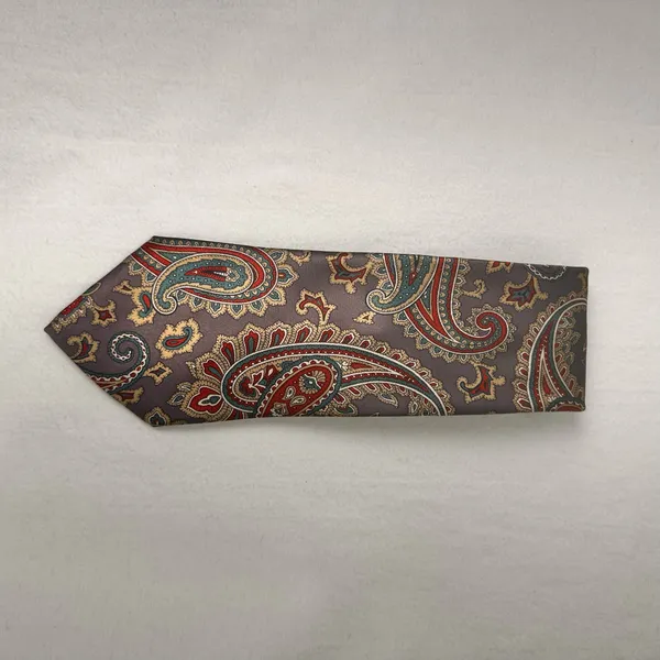 Camden Court Men’s Necktie Gray Multicolor Presley Office Classic - Image 5
