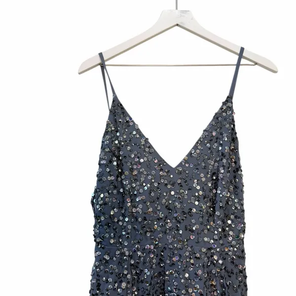 NWT ASOS Sequin Maxi Dress Blue Women’s Size 6 - Image 5