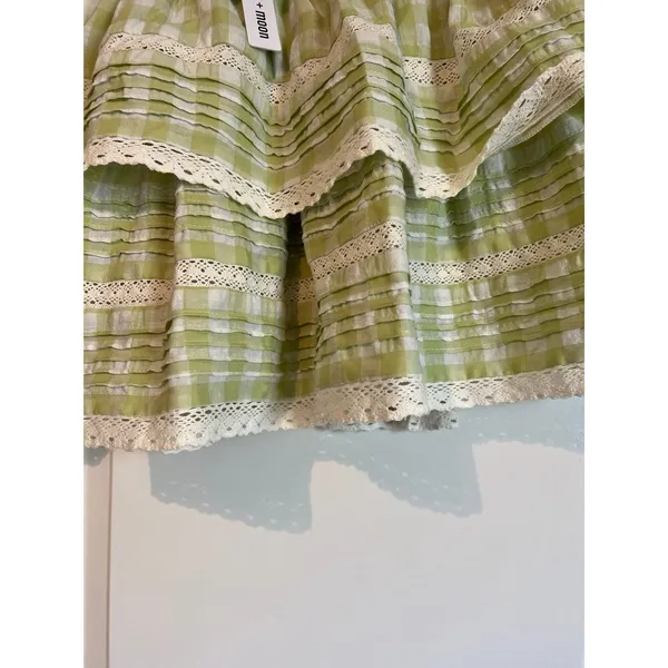 Day moon ruffle skirt. Green and white. Small - Image 3