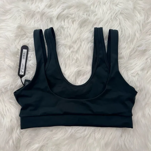 Nike Skims Matte Double Strap Scoop Bra Dark Teal Size Medium - Image 4