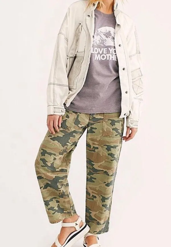 NWT Free People Remy Camo Print Wide Leg Crop pant - Image 7