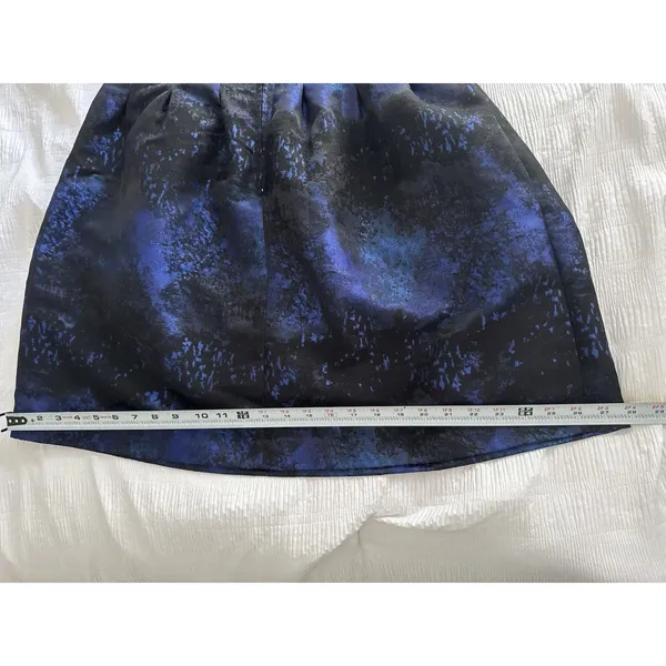 NWT H&M Strapless Dress Blue Black Celestial Wedding Guest Formal Bubble Pockets - Image 9