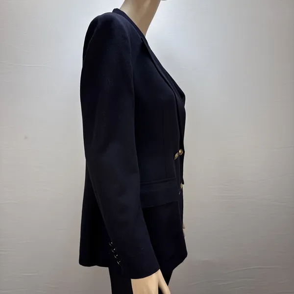 Ralph Lauren Vtg Navy Blazer Royal Crest Gold Button‎ Double Breast Wool Size 6 - Image 8
