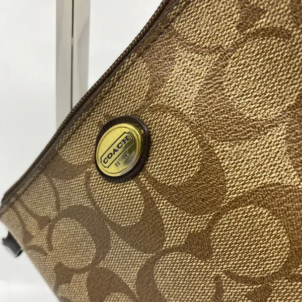 COACH Tan Brown C Signature Canvas Wristlet - Image 6