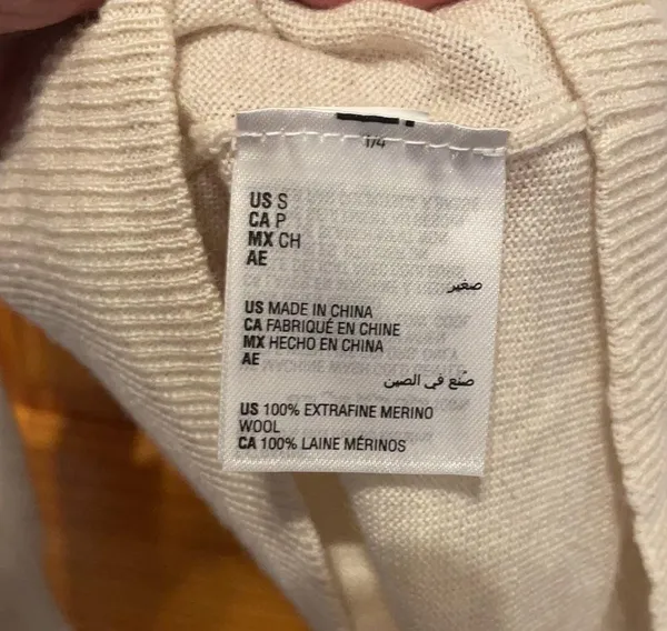 Charter Club cream button sleeve Merino Wool Sweater S NWT - Image 5