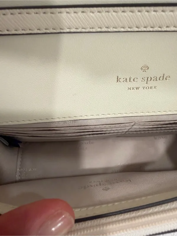 Kate Spade Madison Flap Crossbody Bag White Leather Purse KC430 Small EUC - Image 9