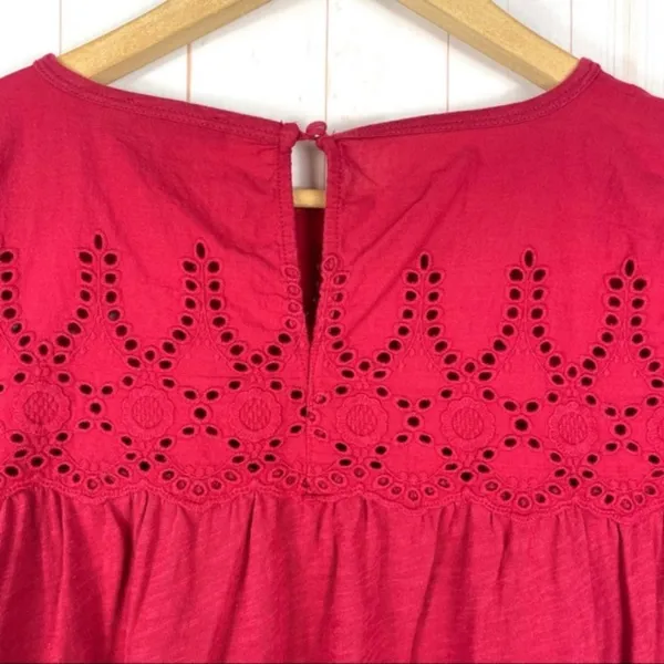 J. Crew Red Eyelet Top Size M - Image 5