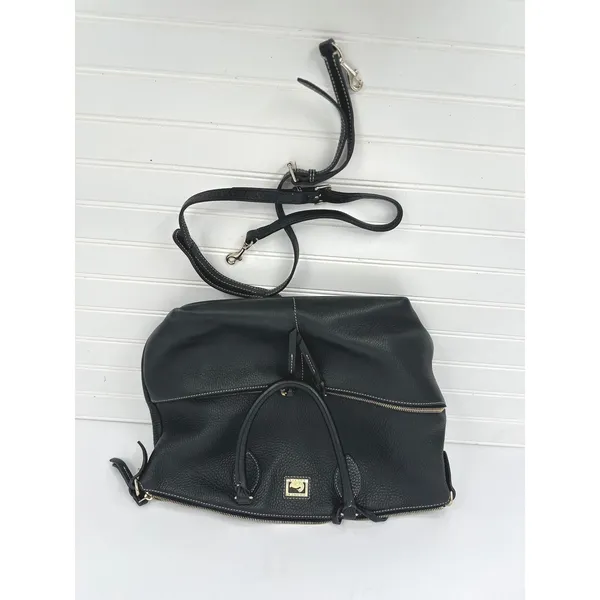 Dooney & Bourke Satchel‎ Bag Purse Black Leather Pebbled Zip Pocket Classic Tote - Image 2