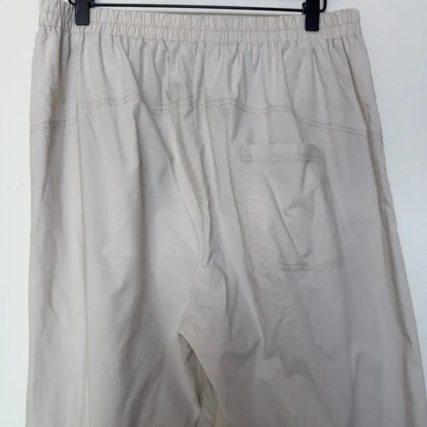 Grade & Gather Cotton Side Tie Barrel Pants Medium Tan Lagenlook‎ Artsy Pull On - Image 7