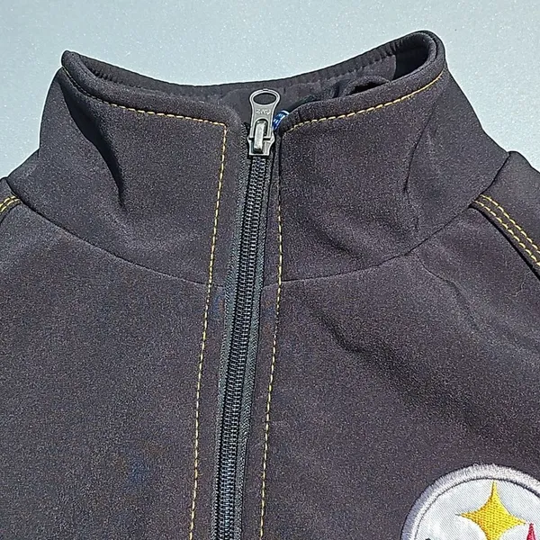 Pittsburgh Steelers Jacket Size Medium Black Zip-Up Football Coat streetwear NFL - Image 6