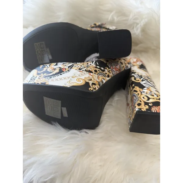Bamboo Size 8‎ Tiger Baroque Print Platform Block Heel Mary Jane Women's Shoes - Image 10