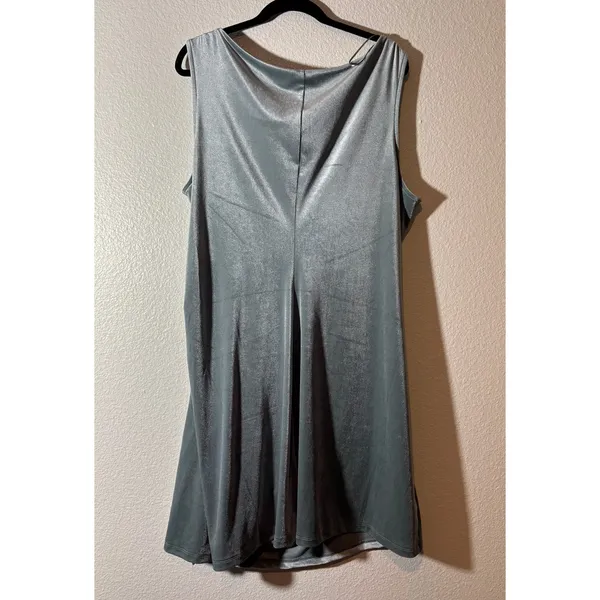 Old Navy Women's Size XXL Off-the-Shoulder Ruched Velvet Mini Dress - Underwater - Image 3