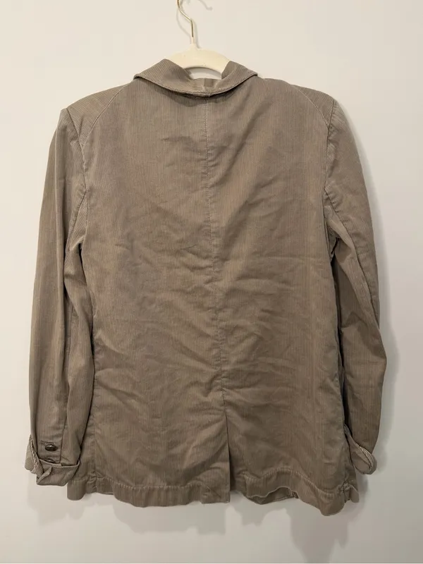 Free People Taupe Khaki Blazer Jacket Cotton Herringbone XS OB464299 - Image 5