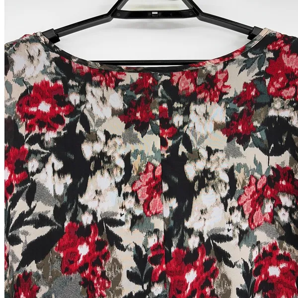 Alyx Floral Chiffon Top Sz 3XL Whimsigoth Smocked Dolman Sleeve Dark Romantic - Image 7