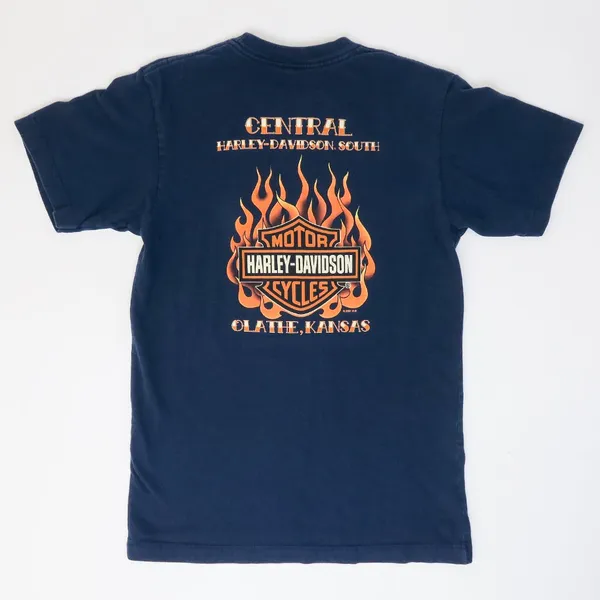 2007 Harley Davidson Navy Blue Shirt - Image 7