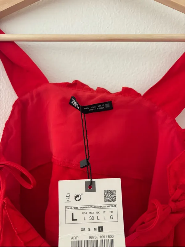 Zara red flutter top new nwt - Image 3