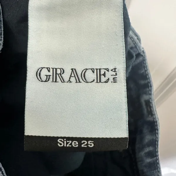 Grace in LA Jeans Womens 25 Blue Bootcut Bull Skull Embellished Pocket Western - Image 6