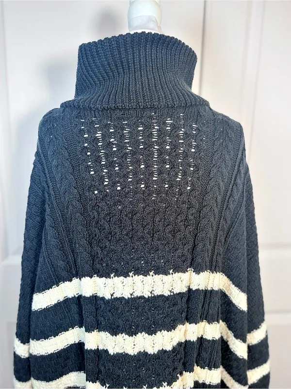 La Ligne x Target Sweater 4X Navy White Cable Knit Quarter Zip Plus Size Coastal - Image 8