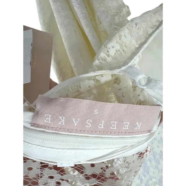 Keepsake The Label Daydream Lace Dress‎ Ivory Sheer Midi Slip Lined Size S NWT - Image 8