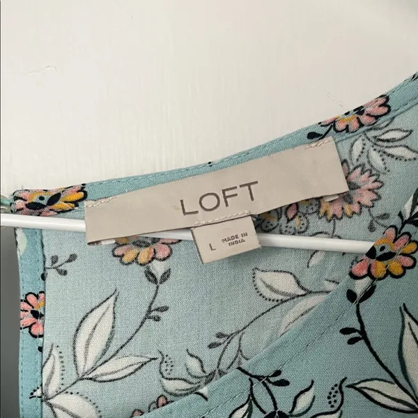 LOFT Women's Floral Blouse - Teal and Multicolor - Image 3