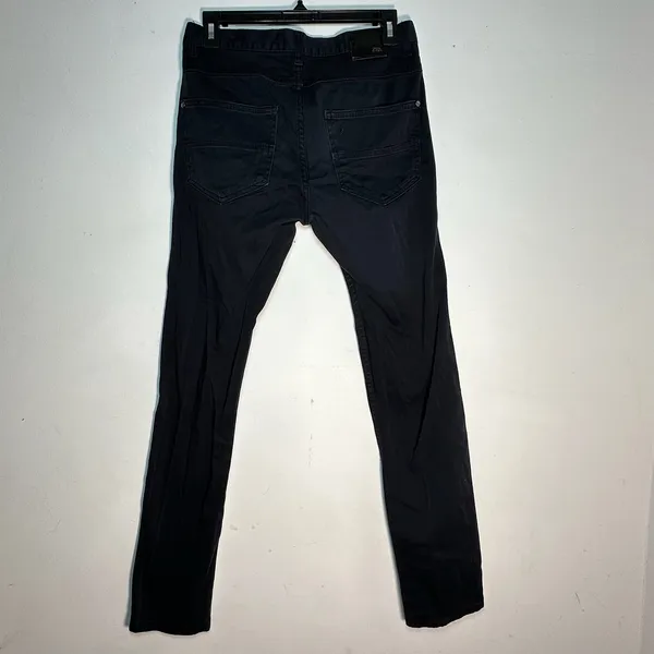 Zara Mens Skinny Fit‎ Black Pants 5-Pocket Denim Style Trousers Size 30 - Image 2