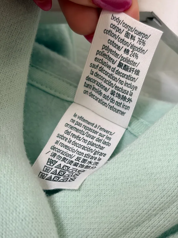 PINK Victoria’s Secret Ski Aspen Hoodie Mint Green Graphic Pullover Fleece M - Image 10
