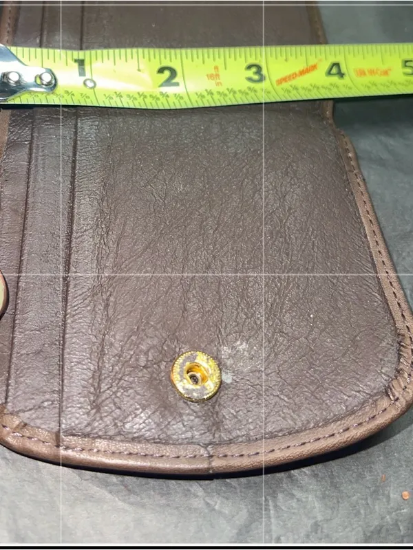 Brown Leather Snap Coin Pouch - Image 6