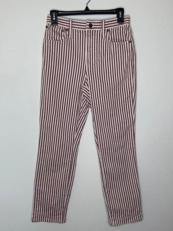 Madewell The High-Rise Slim Boyjean in Luca Stripe Size 25 Pre-owned - Image 4