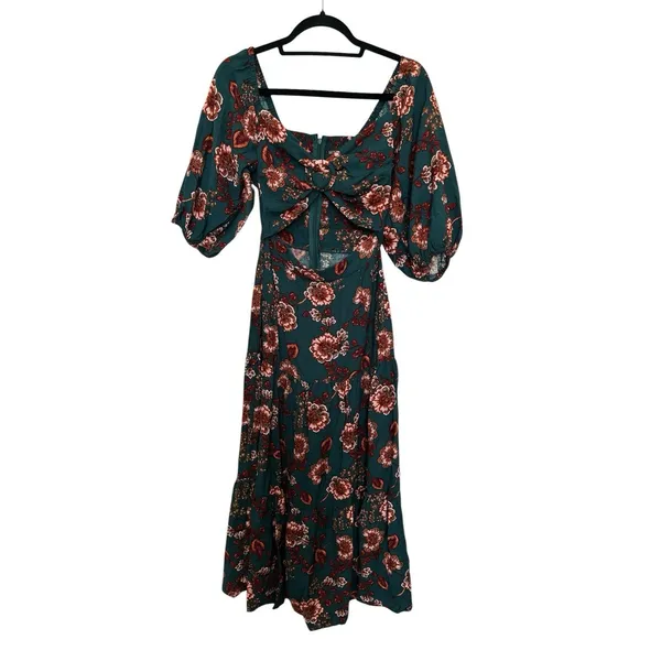 MINKPINK Olivia Floral Cutout Maxi Dress. Get ready for autumn in multi-color XS - Image 5