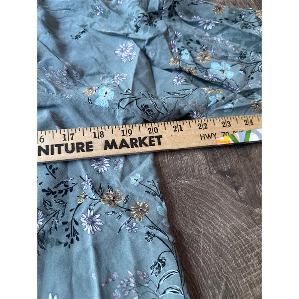 Maurices XL Blouse Womens Boho Green Floral Stretch‎ Neckline Off Shoulder - Image 4