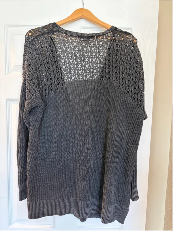 American Eagle Outfitters Cardigan L Open Knit Boho Grunge Granola Girl S8 - Image 2