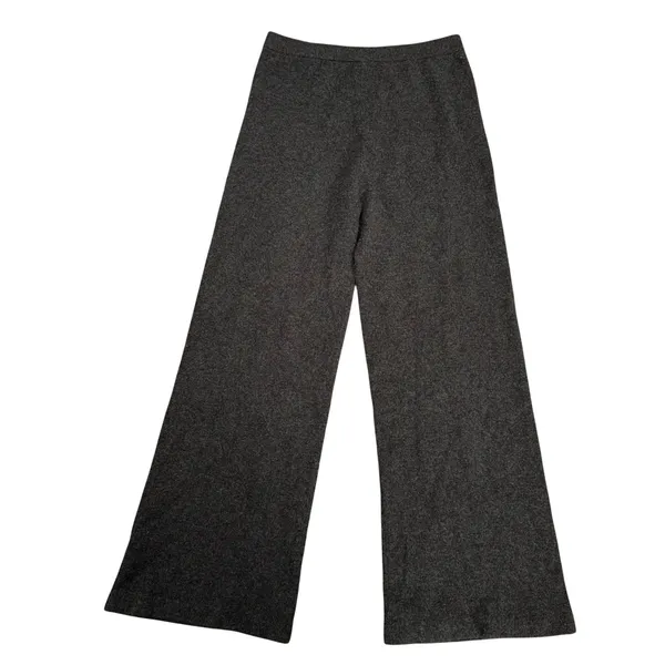 Fjäll Cashmere Knit Pants Women M Charcoal Grey Excellent Wide Leg Trousers - Image 3